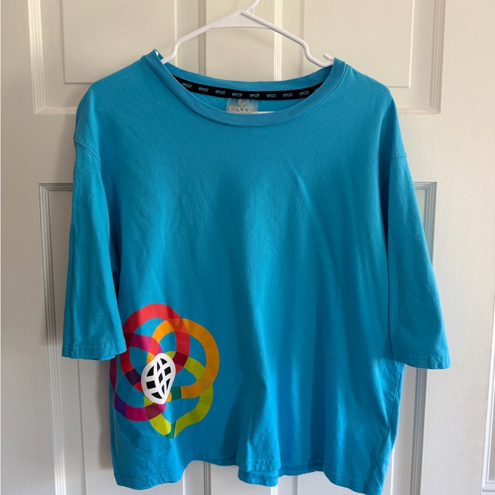 Disney Epcot Crop Tee | Colorful Graphic | Size L